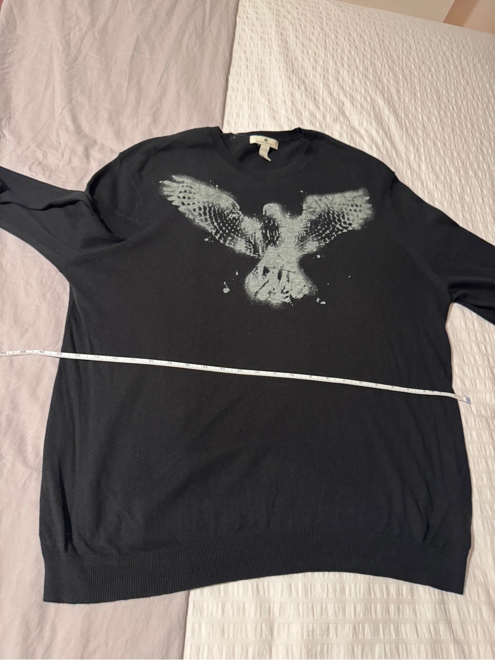 Vintage Early Aughts Banana Republic Graphic Sweater with Dove/Black See Thru - Picture 7 of 14